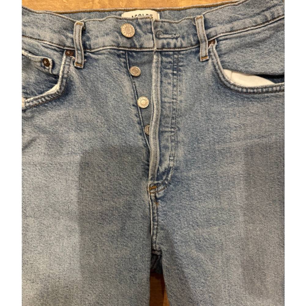Women's AGOLDE Blue Distressed Straight Leg Jeans Size 27 - Picture 4 of 7
